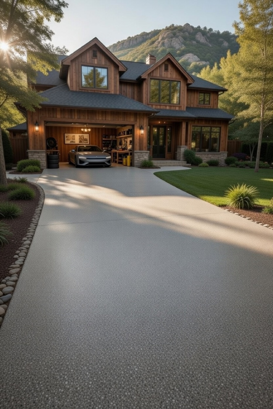 Decorative flake driveway coating